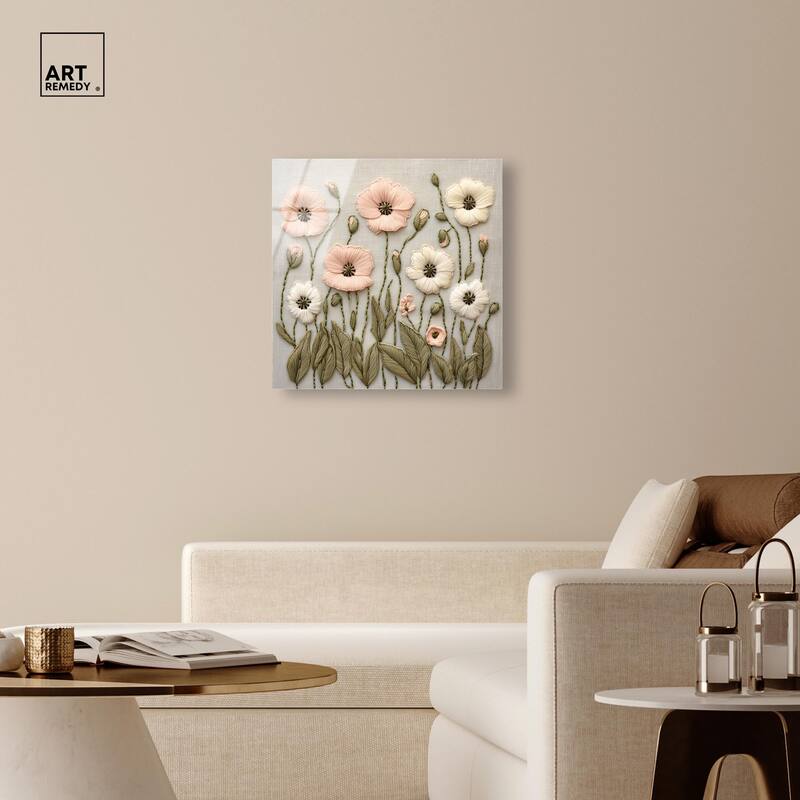 Stitched Serenity I Acrylic by Art Remedy, Ready to Hang