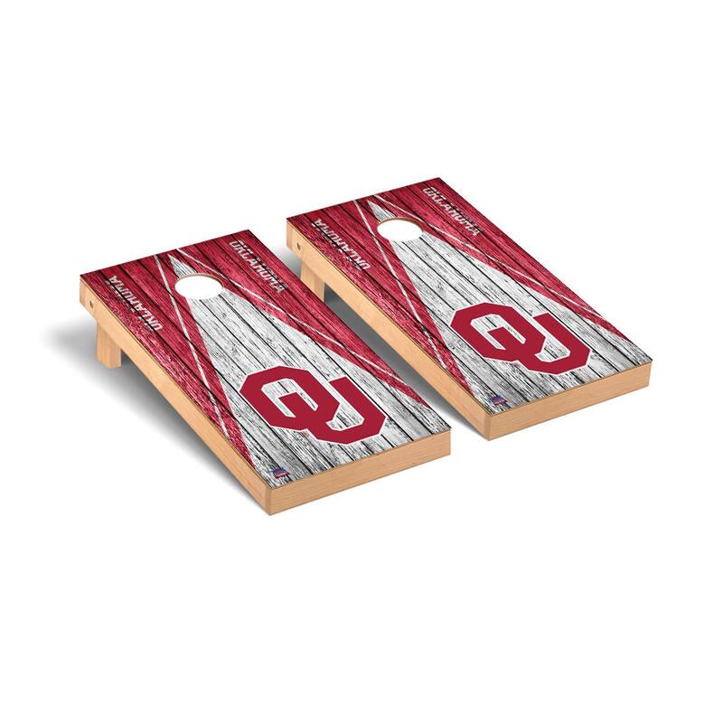 Oklahoma Sooners Triangle Cornhole Board Set