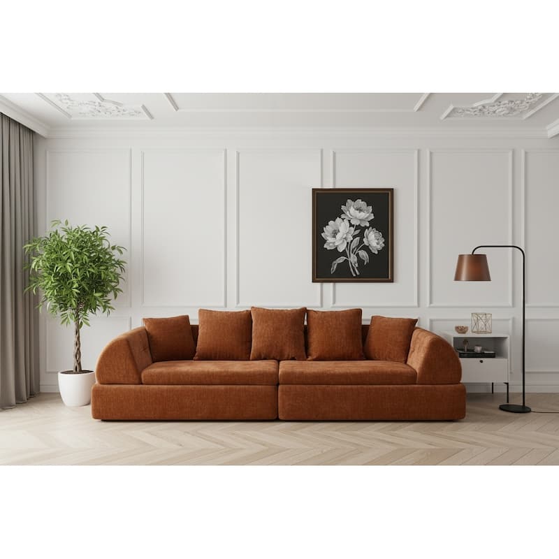 Cloud Modular Sectional Sofa, Boneless Sectional Couch with Ottoman, Modern Lounge Sofa