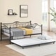 preview thumbnail 6 of 24, Heavy Duty Metal Daybed With Trundle Platform Sofa Bed for Bedroom