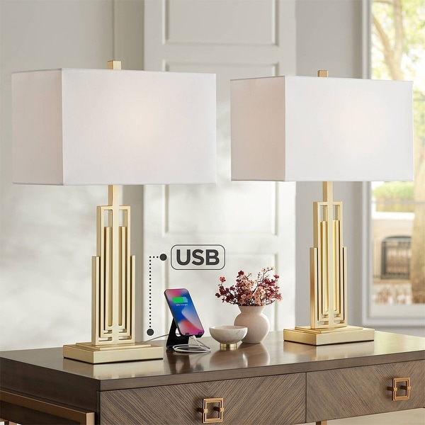 White lamps with usb ports new arrivals