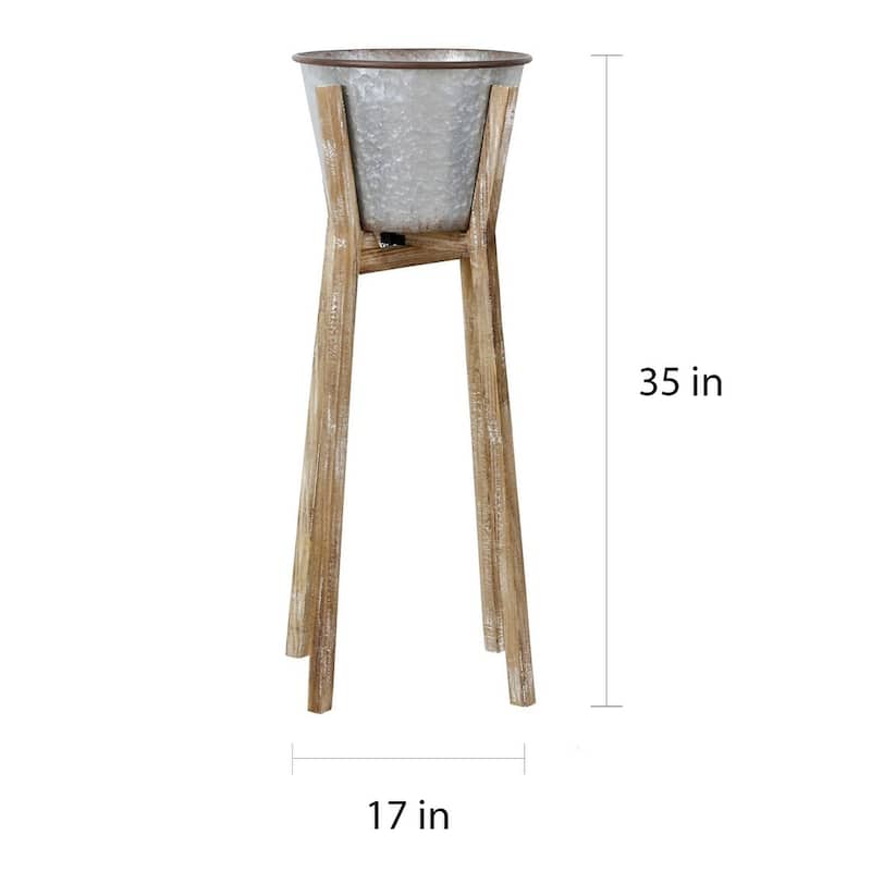 Hayes Modern Rustic Planters (Set of 3) - 35"h x 17"w / 32"h x 16"w / 28"h x 14"w