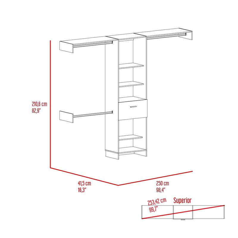 Closet System for Living Room ,Apartment, Bedroom, Black
