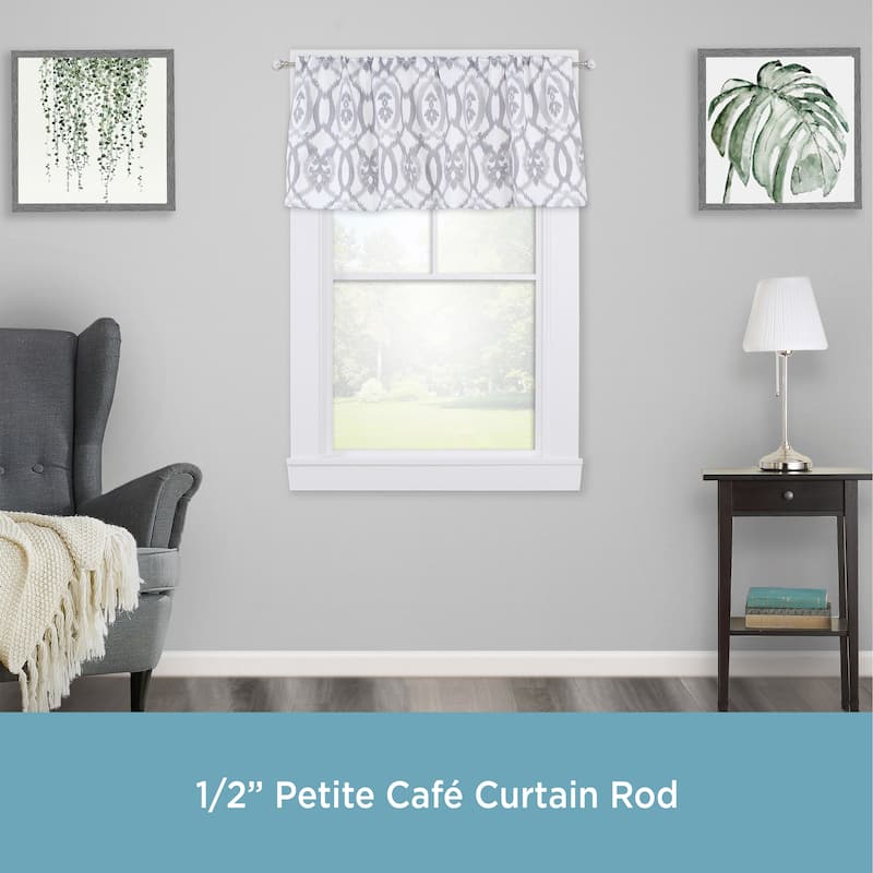 Kenney® Jillian 1/2" Petite Café Decorative Window Curtain Rod, 28-48", Brown Marble