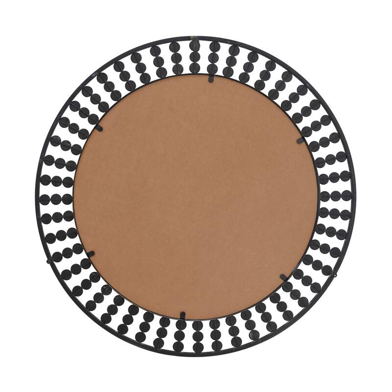 Contemporary Metal Wall Mirror with Beaded Detailing - White or Black