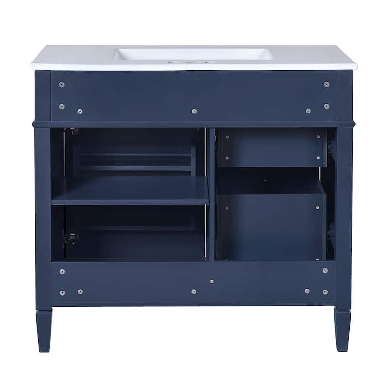 30/36 inches Freestanding Bathroom Vanity Set with Integrated Sink and Drawers