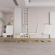 preview thumbnail 7 of 18, 2 Piece Dining Chairs Set,Modern Fashion Kitchen Vanity Patio Club Guest Office Chair,Plating Golden Metal Legs