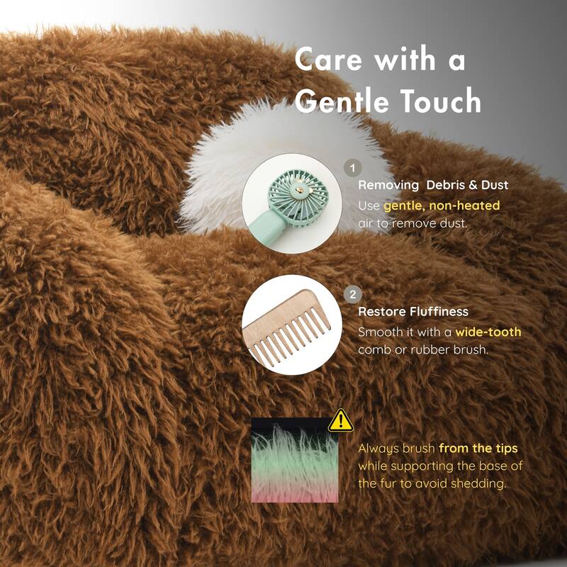 Furniture of America Cynra Modern 45-inch Faux Fur Swivel Arm Chair with Ball Pillow