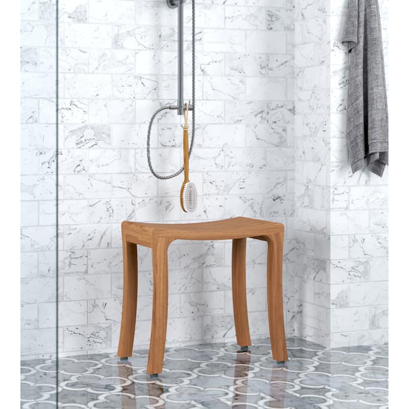 Patented Asia Curve Teak Shower Bench