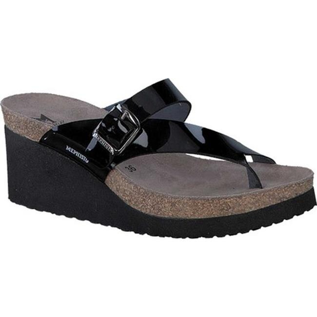 mephisto black patent leather sandals