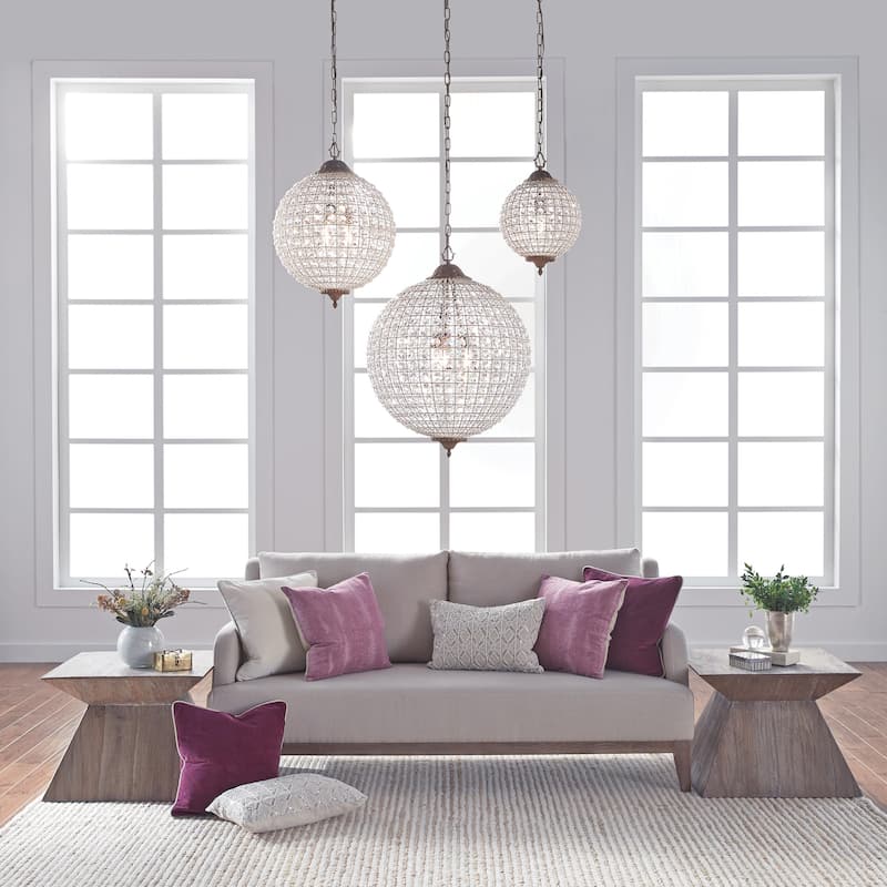 Kimberly Crystal 18-Inch Medium Globe Chandelier by Kosas Home