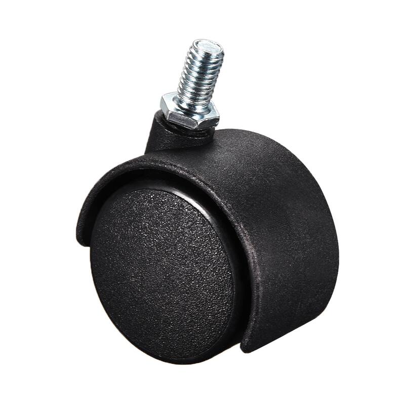 Furniture Casters Nylon Threaded Stem Swivel Caster Wheels Black