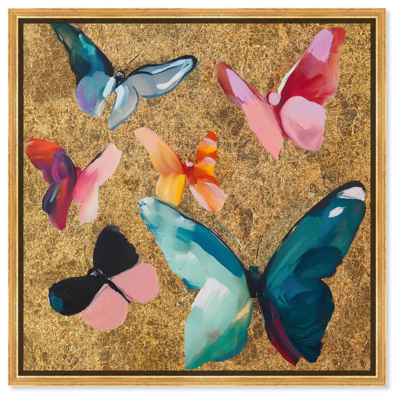Spectrum of Wings Canvas by Art Remedy - 24" x 24" - Gold