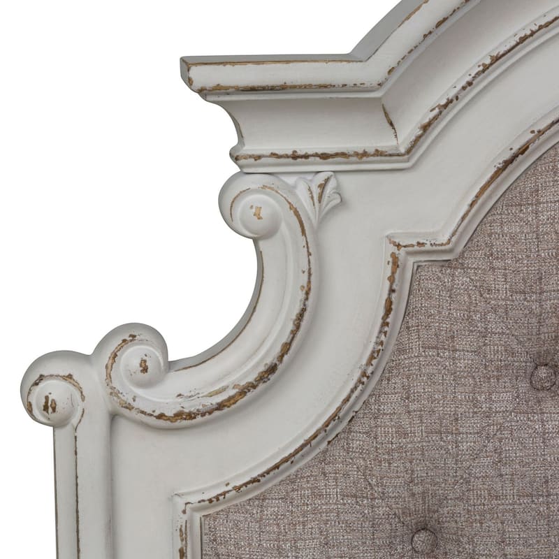 Magnolia Manor Antique White Weathered Bark Full Uph Panel Headboard