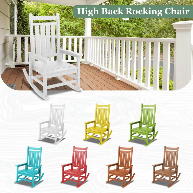 HDPE Outdoor Patio Rocking Plastic Adirondack Chair