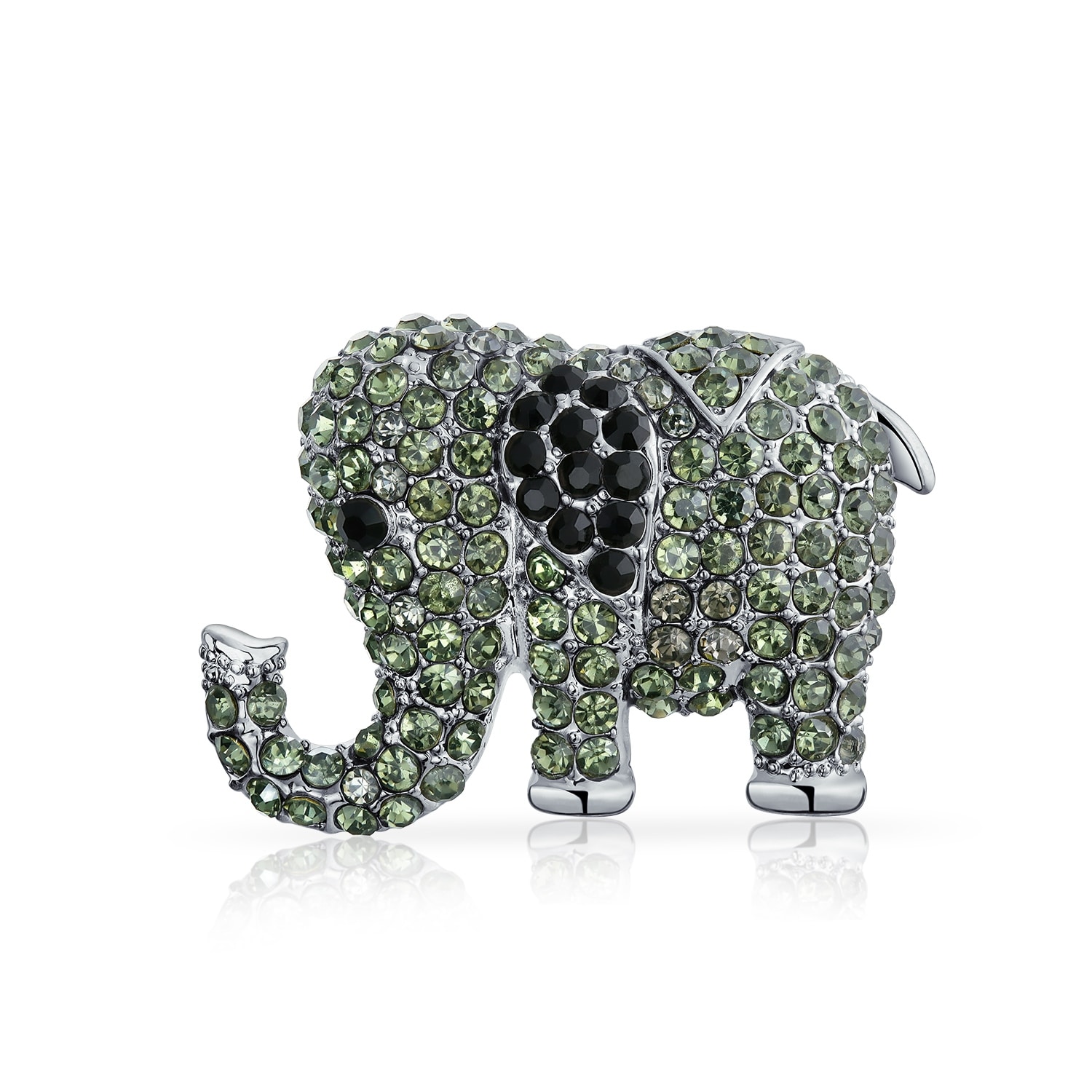 Crystal Elements Mother Daughter Elephant Family Fashion Pin Brooch