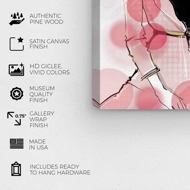 Wynwood Studio Canvas Fashion and Glam Classy and Fabulous Sunglasses Pink and Light Pink Glam Wall Art Canvas Print