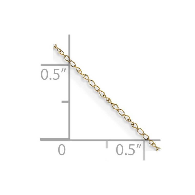 Curata 14k Yellow Gold Solid 0.42mm Carded Curb Chain Necklace Options: 16 18 20 24
