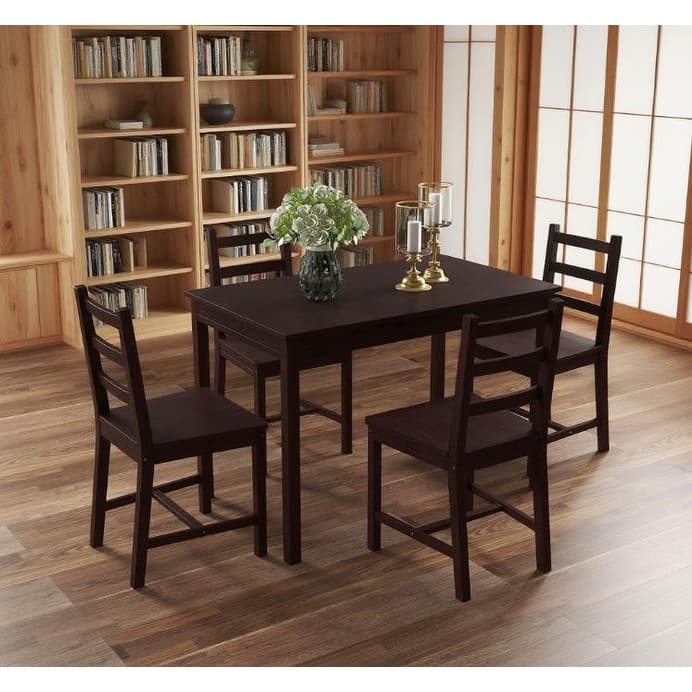 Dining Table Set Modern Kitchen Table and Chairs, Solid Wood Dining Room Set(Table + 4 Chairs)