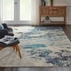 preview thumbnail 76 of 143, Nourison Modern Abstract Sublime Area Rug Ivory/Blue - Rectangle - 6' x 9'