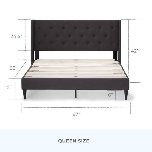 dimension image slide 1 of 6, Brookside Isabelle Button Tufted Wingback Upholstered Bed