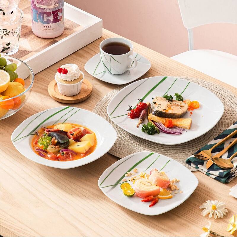 VEWEET Aviva Porcelain Dinnerware Set (Service for 6)