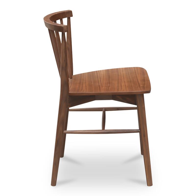 NADAAL STUDIOS Briar Dining Chair, Spindle Back, Solid Walnut Frame, Walnut Finish - Set of 2