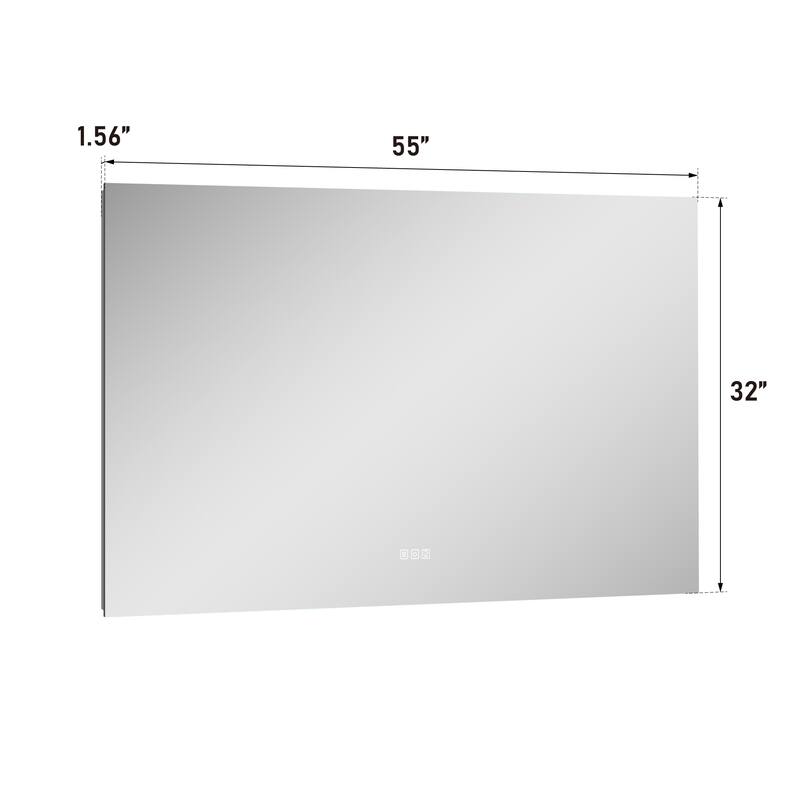 Wall Mounted Back Light Bathroom Frameless LED Mirror With Anti- Fog And Memory Function