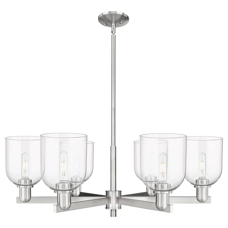 Innovations Lighting Endless Possibilities Arcadia - Bella - 6 Light 35" Stem Hung Chandelier - Clear/Satin Nickel