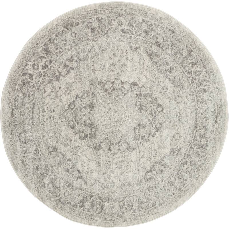 HomeRootsFloral Medallion Transitional Round Area Rug - 63' X '63' X '0.5