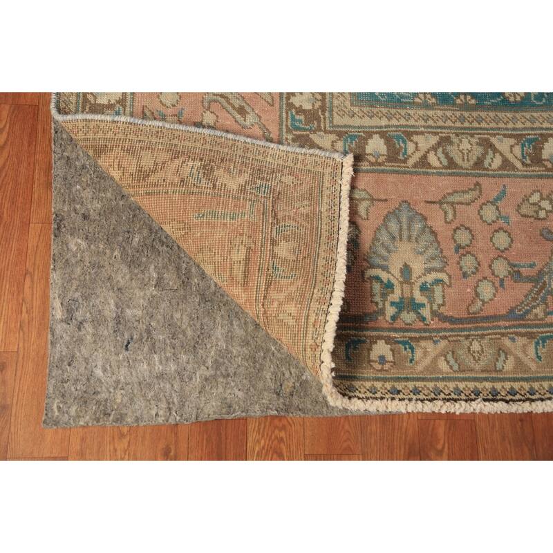Geometric Tabriz Persian Area Rug Hand-Knotted Traditional Wool Carpet - 9'10"x 12'8"