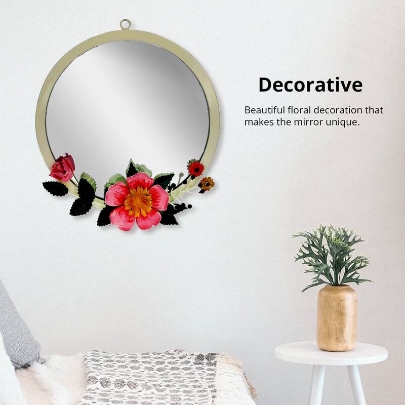 Decorative Wall Mirror Handmade Hand Painted Flower Hanging Mirrors