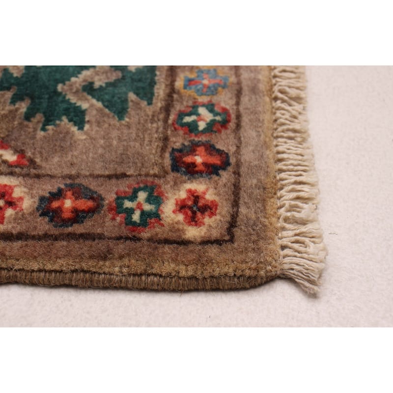 ECARPETGALLERY Hand-knotted Uzbek Ghazni Brown Wool Rug - 2'7 x 9'10