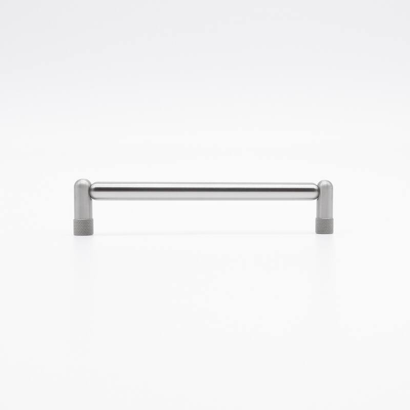 Hapny Home K572 Knurled 6" Center to Center Modern Industrial Luxury - Satin Nickel