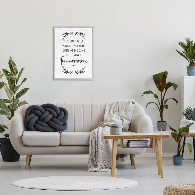 Stupell Religious Scripture Prayer Comforting Typography Sign Framed Wall Art, Design by Lettered and Lined - White