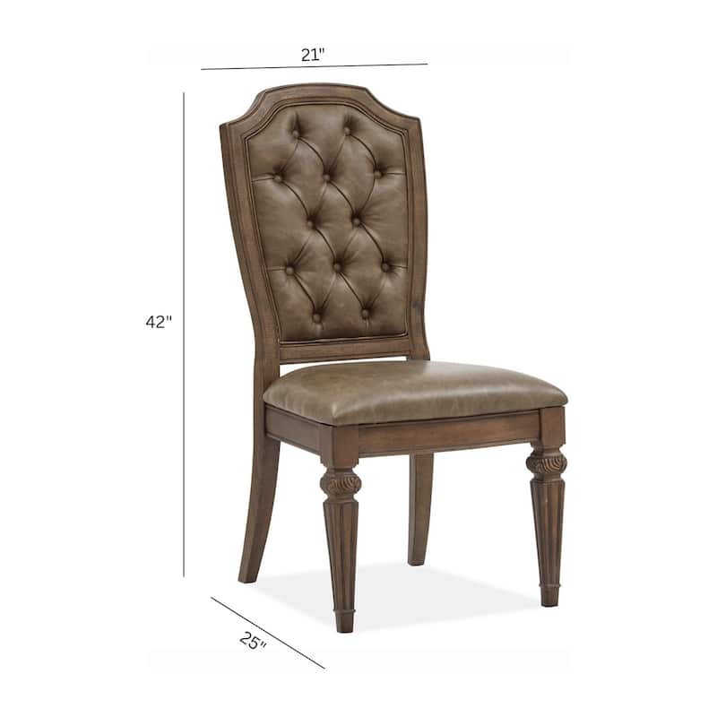 Magnussen Home Durango Willadeene Brown Upholstered Side Chair Two Pack - 21''W x 25''D x 42''H