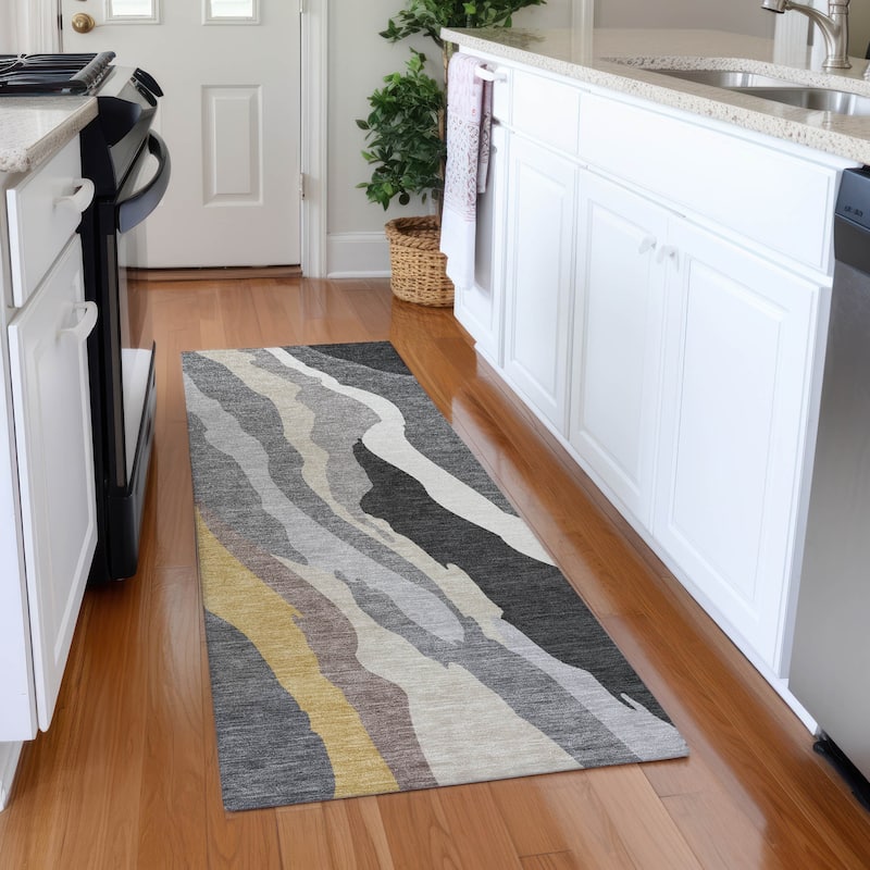 Premium Washable Super Soft Mid Century Modern Mayfield Rug - Gray - 2'3" x 7'6"