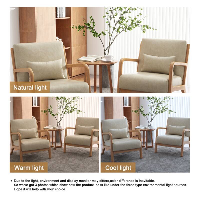 Upholstered Armchair Accent Chairs with Pillows Set of 2