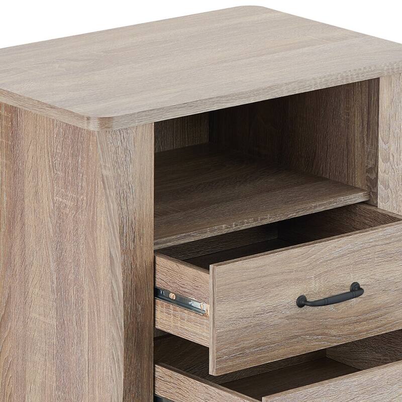 Charming Rustic Accent Table with Versatile Storage Options