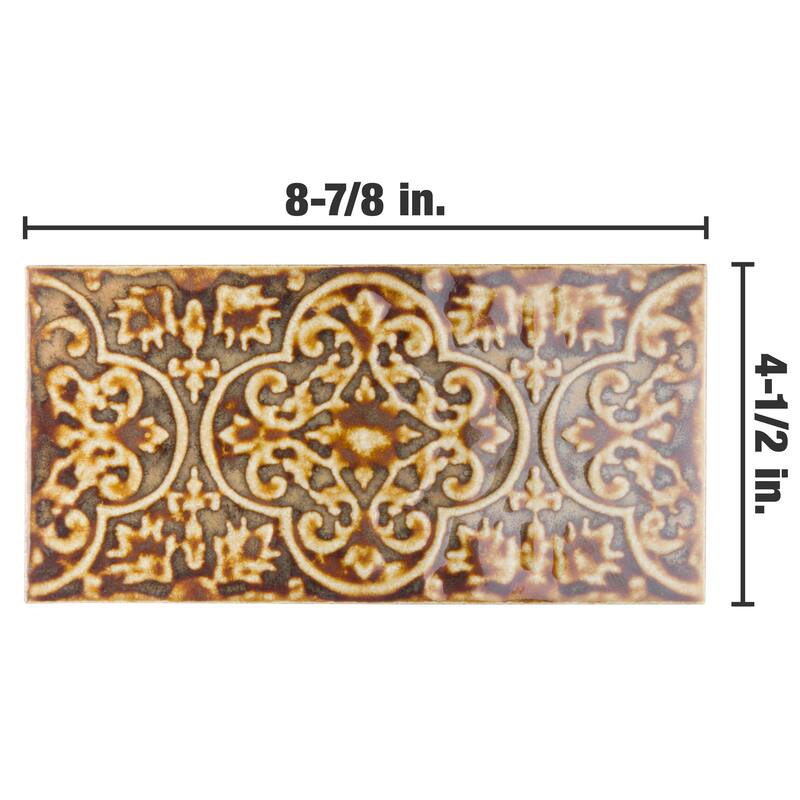Merola Tile Zurbaran Cobre 4-1/2" x 8-7/8" Ceramic Wall Tile