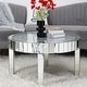 preview thumbnail 6 of 10, Modern Mirror Glass Round Coffee Table with Crushed Diamond