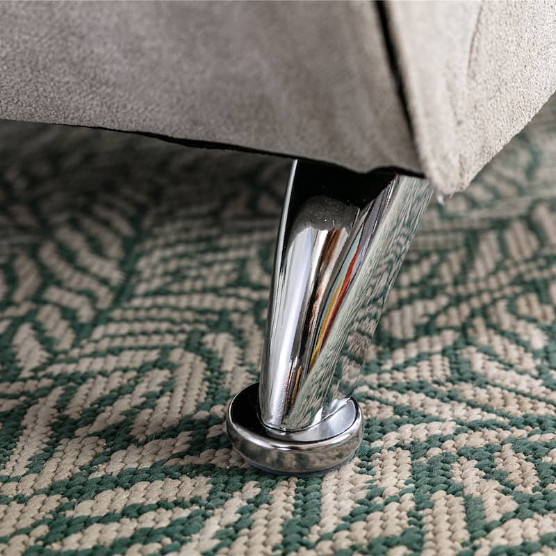 Light Grey 21.65" High Back Upholstered Chaise Lounge Chair with Massage