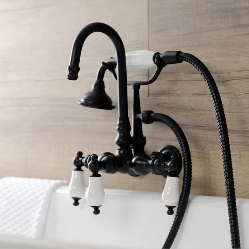 Kingston Brass Aqua Vintage Wall Mounted Clawfoot Tub Filler with
