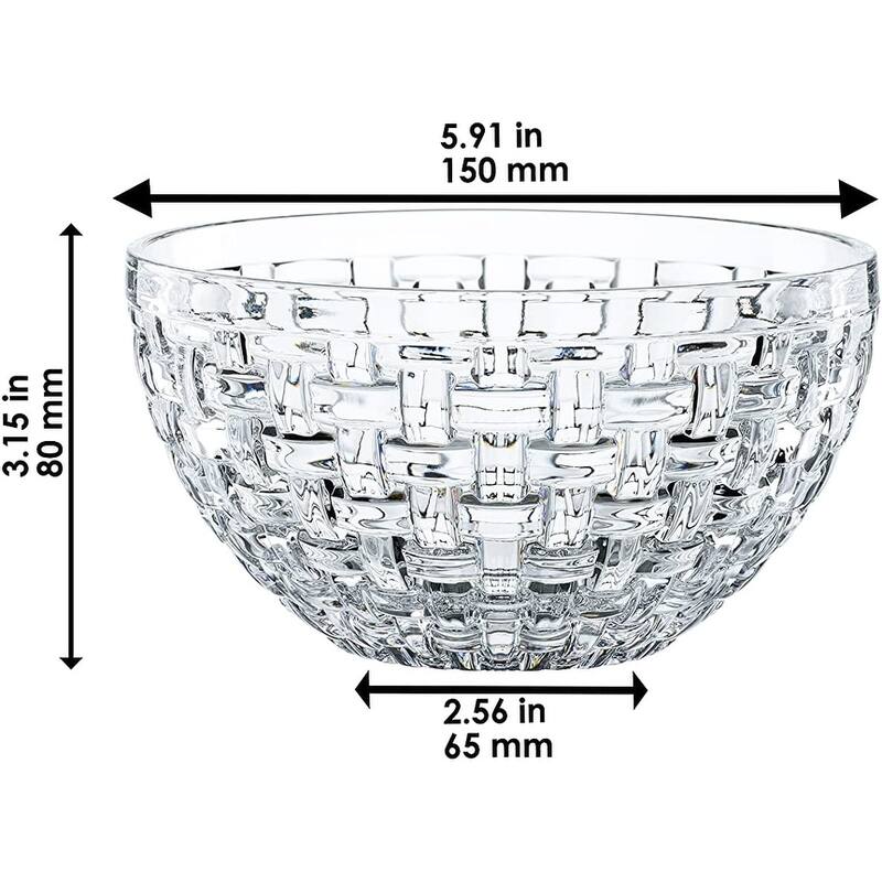 Nachtmann Set of 2 Bossa Nova Round Crystal Bowls - 6 Inch
