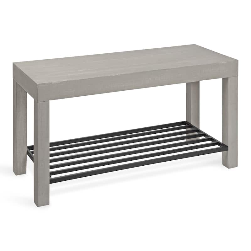 Kate and Laurel Jeran Farmhouse Entryway Bench - Gray