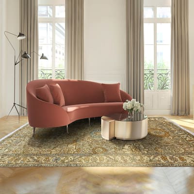 LoomBloom Gold Hand Knotted Turkish Oushak Wool Oriental Area Rug - 5' 1'' x 8'