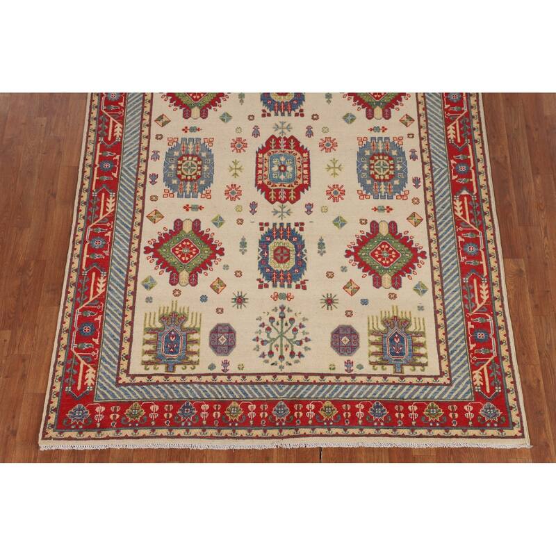 Kazak Oriental Area Rug Handmade Living Room Wool Carpet - 5'9" x 8'0"