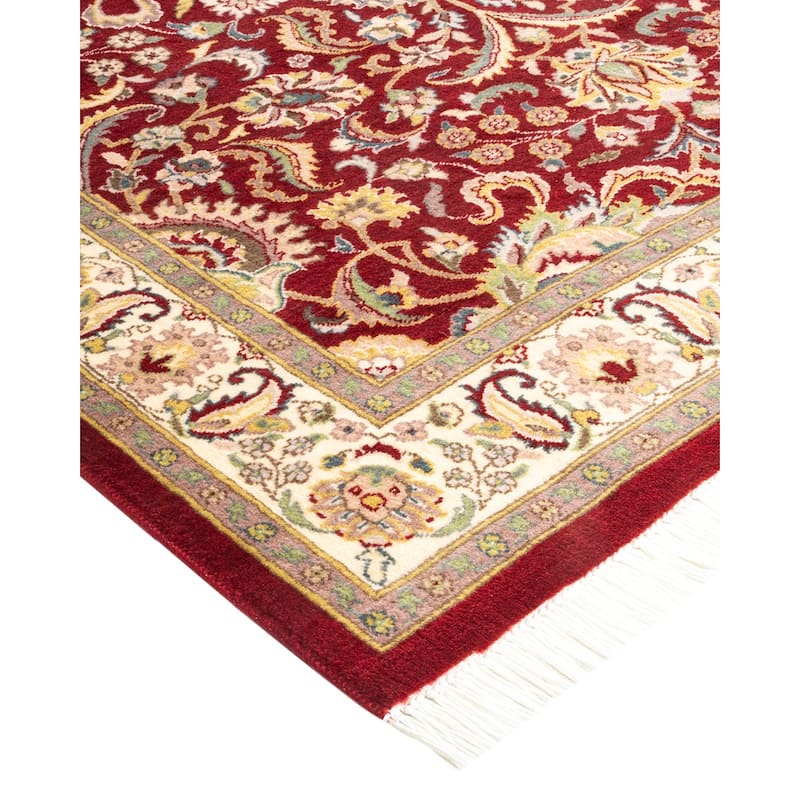 Overton Hand Knotted Wool Traditional Oriental Red Area Rug - 4' x 6'