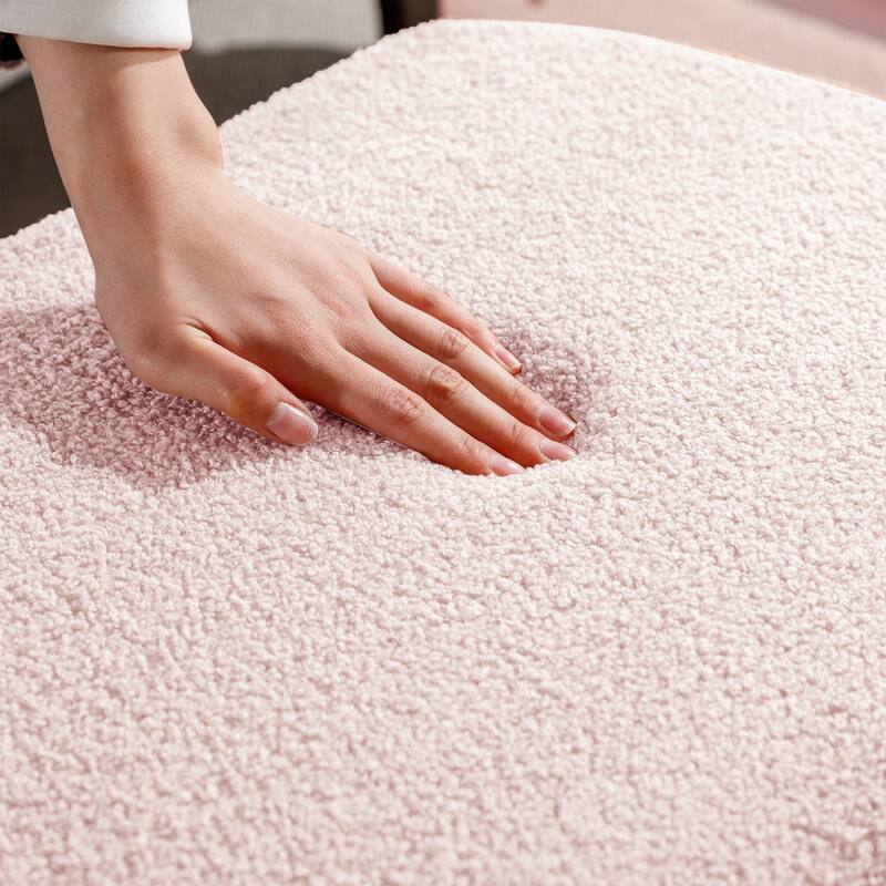 Pink Gold-Leg Storage Ottoman Bench for Bed End & Entryway Chic