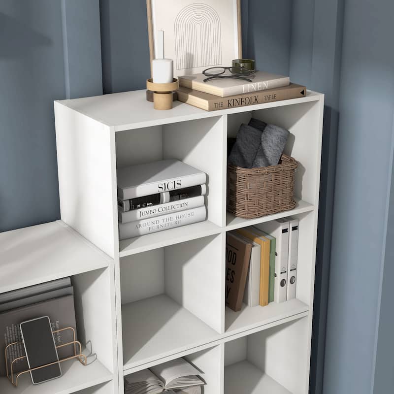 DH BASIC Modern Wood Customizable Stackable Storage Organizer - Cube Shelves, Drawer Cabinet, Bookcase with Doors by Denhour